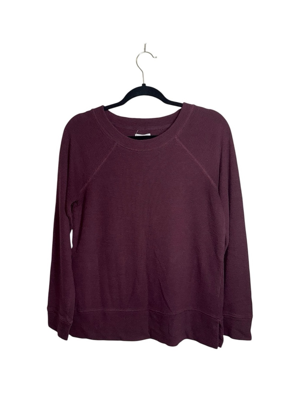 Maurices Terry Cloth Sweatshirt Solid Maroon Relaxed Fit Pullover Small Women’s